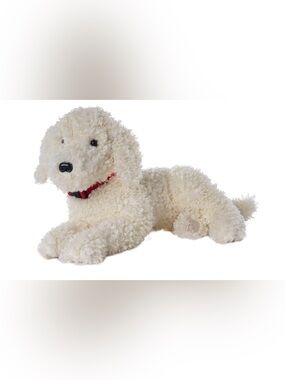 Ditz Design White Doodle Realistic Plush Resting Stuffed Puppy Dog 22” Long